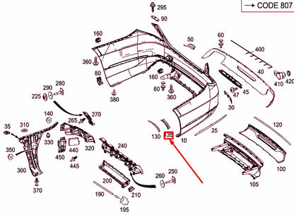 NEW MERCEDES-BENZ S W222 REAR LEFT WHEEL HOUSE COVERING A2226900700 ORIGINAL