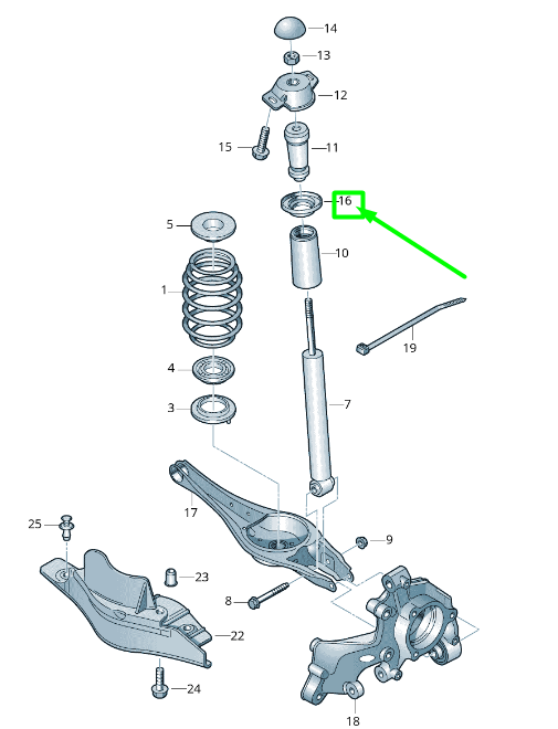 new volkswagen passat b8 3g shock absorber thrust ring 7n0513167 original