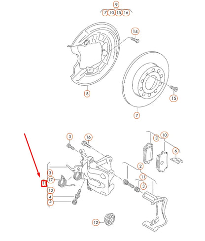 NEW VOLKSWAGEN PASSAT B8 REAR LEFT BRAKE CALIPER HOUSING 5QM615423A ORIGINAL