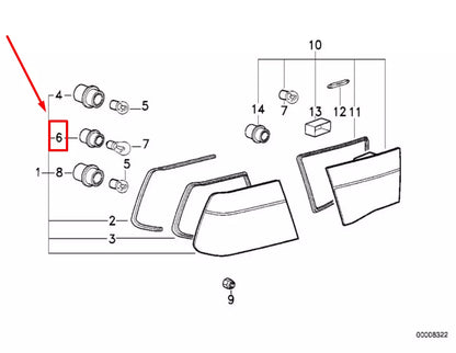 NEW BMW Z3 COUPE E36 TAIL LIGHT BULB SOCKET 63211379397 1379397 ORIGINAL