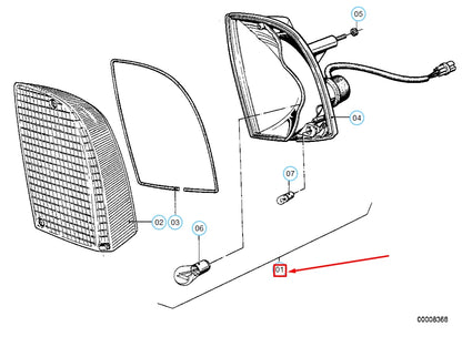 NEW BMW 6 E24 COUPE RIGHT PARKING LIGHT ASSEMBLY 63131361888 ORIGINAL