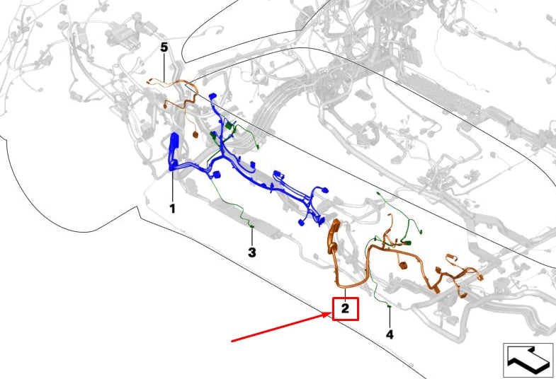 NEW BMW X5 F15 REAR DOOR WIRING HARNESS 61129325965 9325965 ORIGINAL