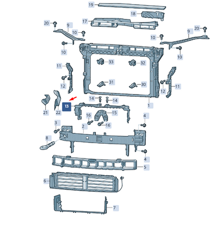 new skoda superb mk3 front upper air guide 3v0121285c original