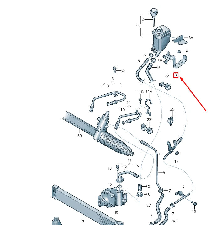 NEW VW TOUAREG 7P MK2 STEERING OIL CONTAINER BRACKET 7P0422493