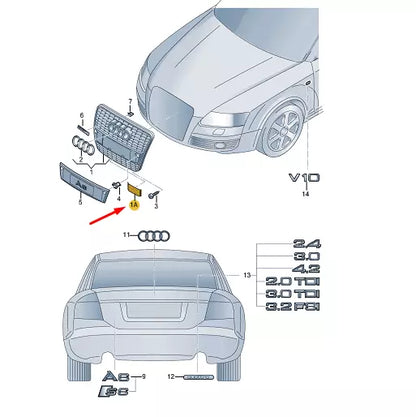 NEW AUDI A6 C6 RADIATOR GRILLE COVER 4F0853631F3FZ ORIGINAL