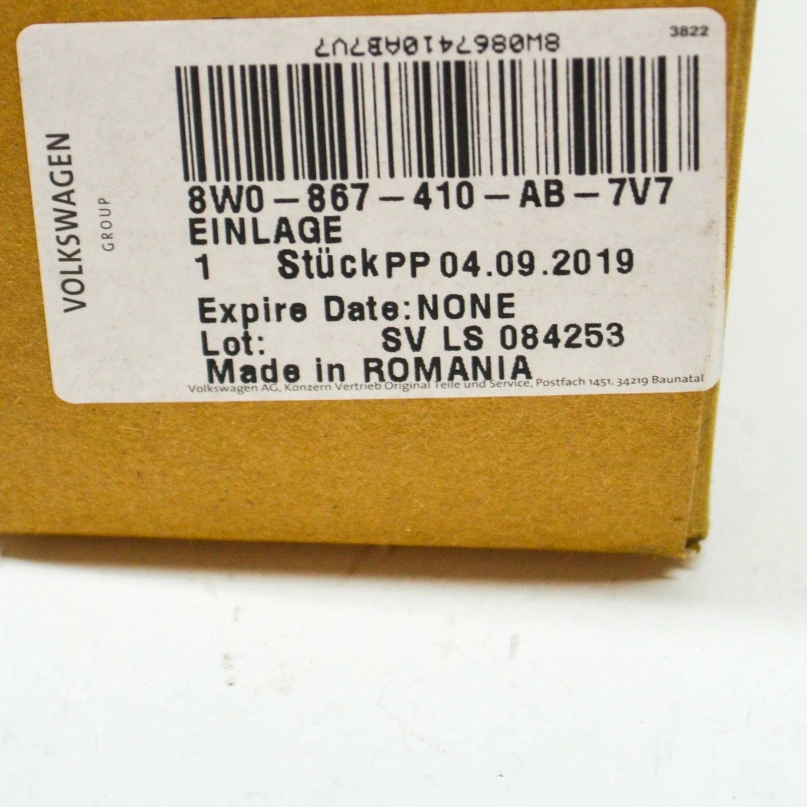 NEW AUDI A4 8W2, B9 FRONT RIGHT DOOR TRIM INSERT RHD 8W0867410AB7V7 ORIGINAL