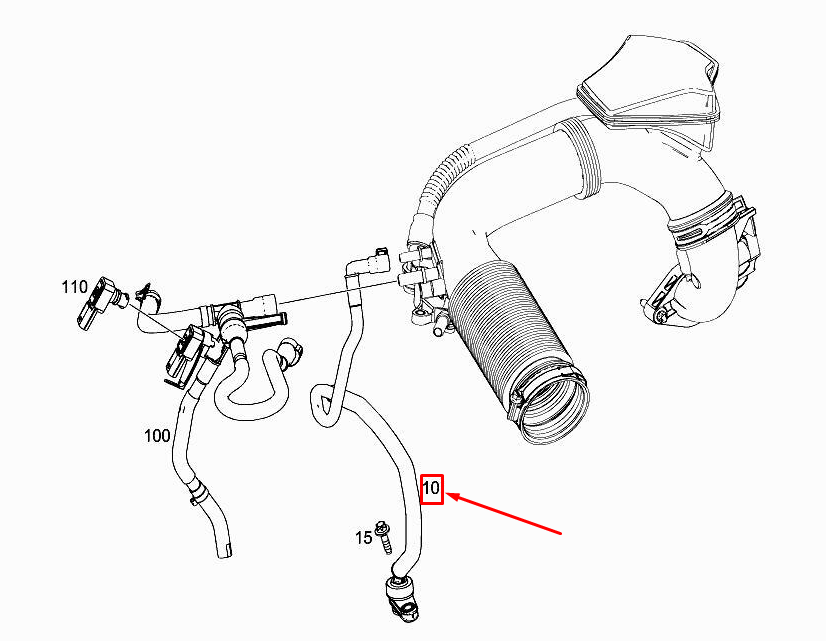 new mercedes-benz a w177 engine bleed valve hose a2820181900 original