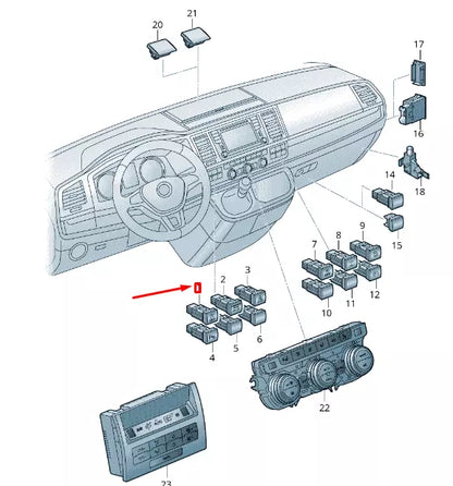 NEW VW TRANSPORTER VI T6 START-STOP OPERATION BUTTON 7E0905217AWHS