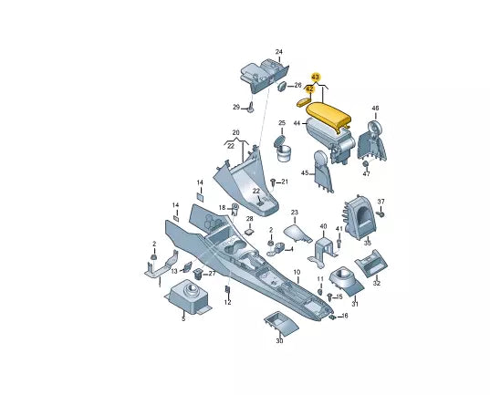 NEW VW POLO 6R 6C FRONT CENTER CONSOLE UPPER ARMREST PART 6R0867173DKB ORIGINAL