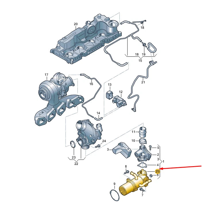 NEW AUDI A4 B8 EXHAUST RECUPERATION COOLER 04L131513B ORIGINAL
