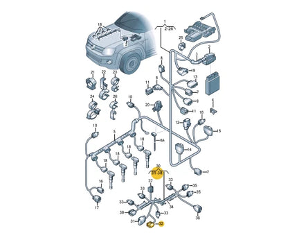 NEW VOLKSWAGEN AMAROK 2H 8 PIN FLAT CONTACT HOUSING 1J0973814 ORIGINAL