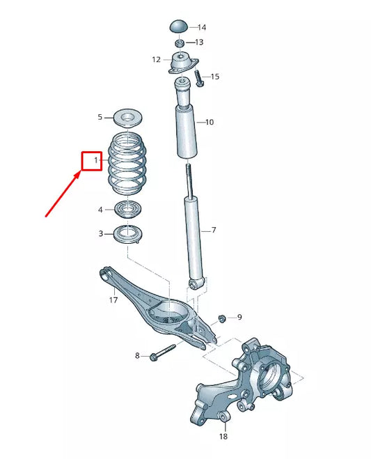 NEW AUDI Q2 GA REAR COIL SPRING 5QF511115CQ