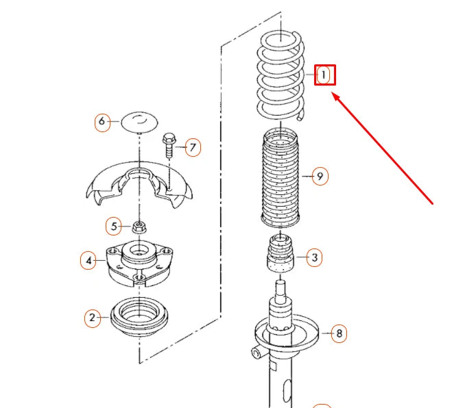 NEW AUDI TT 8J FRONT COIL SPRING 8J0411105CK ORIGINAL
