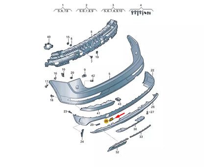 NEW AUDI Q5 FY REAR BUMPER TOW HOOK EYE COVER 80A807441DGRU ORIGINAL