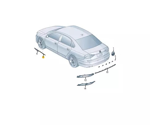 NEW VW PASSAT ALLTRACK B8 R-LINE FRONT RIGHT WING EMBLEM 561853688M2ZZ