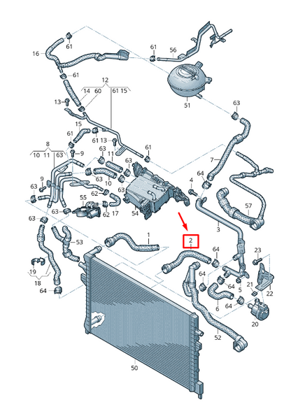 new vw beetle 5c coolant hose with quick release coupling 5k0122051t original