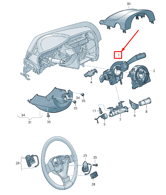 new vw golf vi 5k mk6 steering wheel multi switch 5k0953513k9b9 original