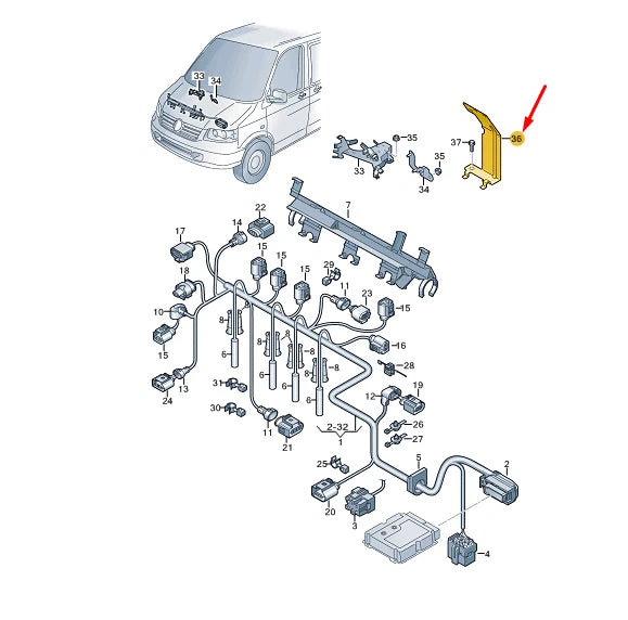 NEW VW TRANSPORTER T6 ENGINE CURRENT RAIL VALVE CABLE HOLDER 7E0959189B
