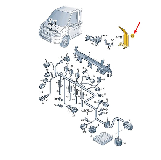 NEW VW TRANSPORTER T6 ENGINE CURRENT RAIL VALVE CABLE HOLDER 7E0959189B