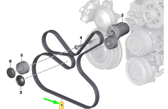 NEW BMW 5 F10 RIBBED V-BELT 8477789 11288477789 ORIGINAL