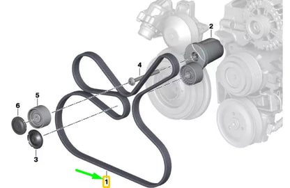 NEW BMW 5 F10 RIBBED V-BELT 8477789 11288477789 ORIGINAL