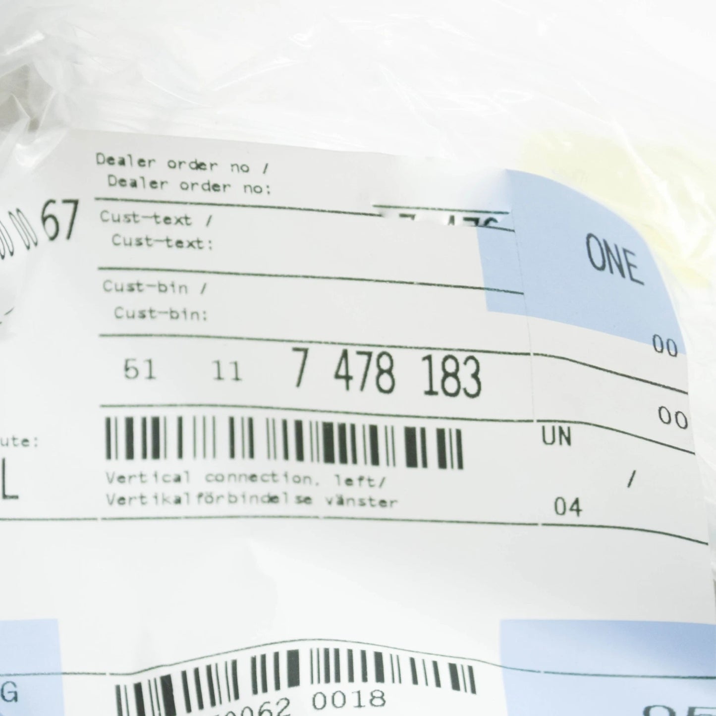 NEW BMW 8 G15 FRONT BUMPER CARRIER LEFT CONNECTION 51117478183 ORIGINAL