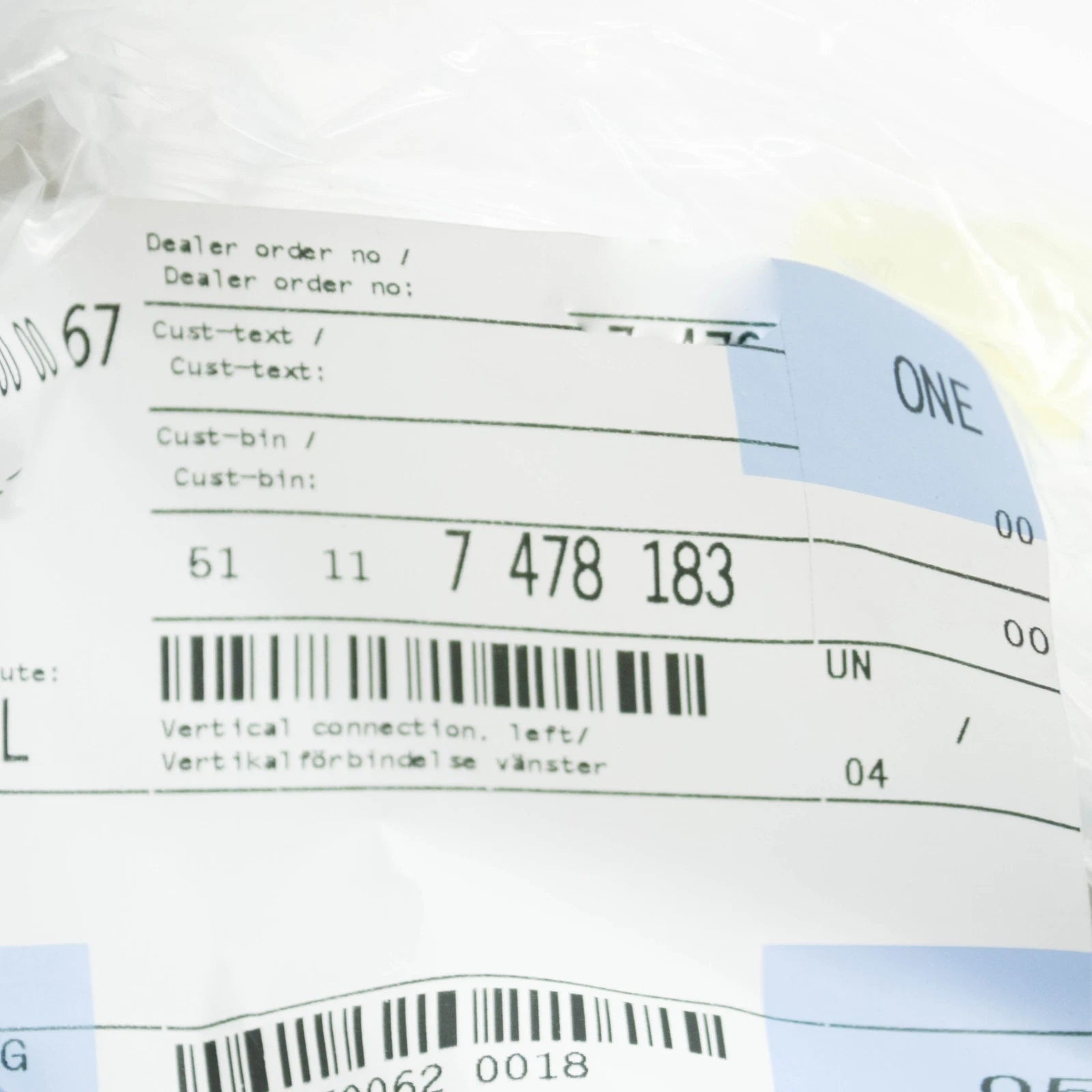 NEW BMW 8 G15 FRONT BUMPER CARRIER LEFT CONNECTION 51117478183 ORIGINAL