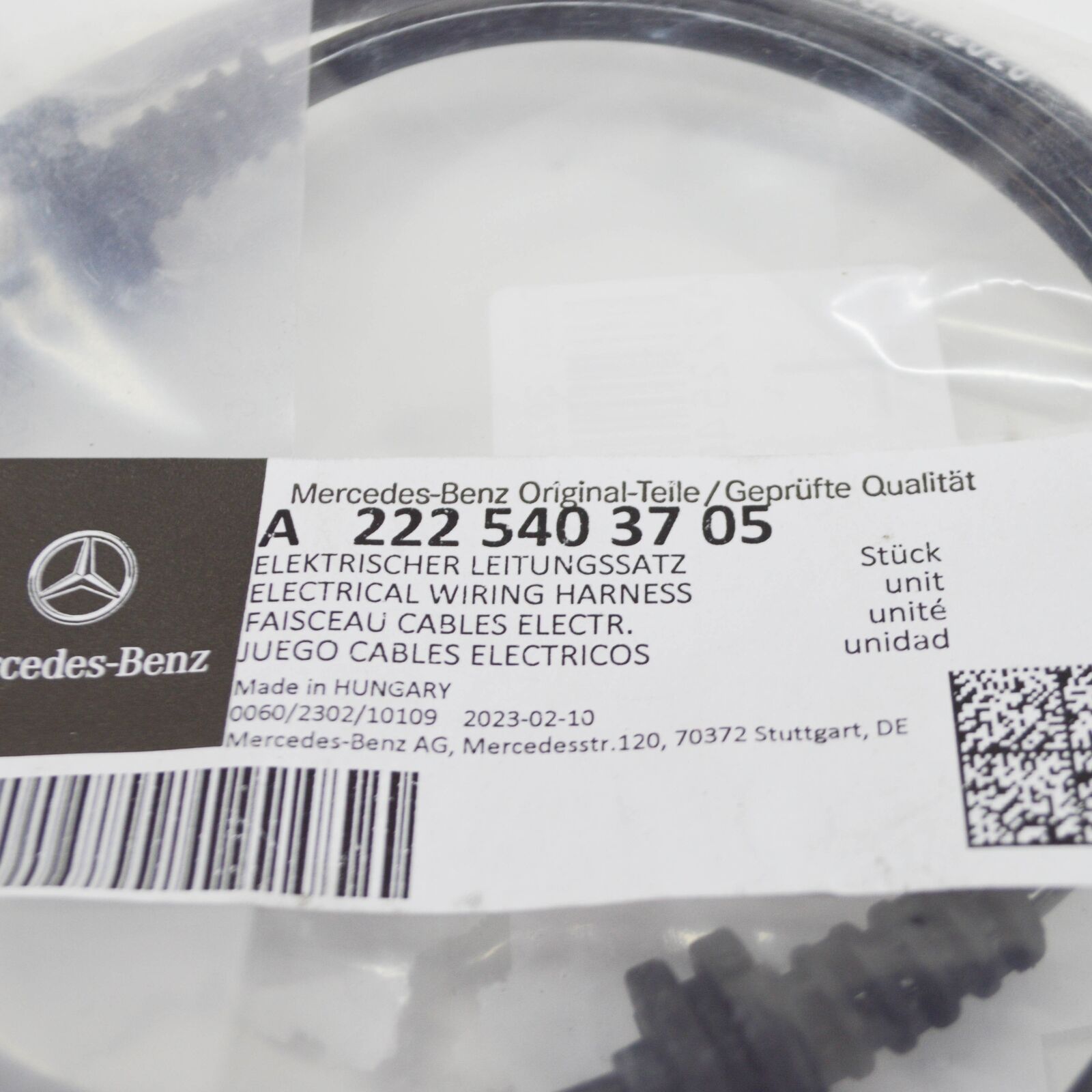 NEW MERCEDES-BENZ S W222 FRONT RIGHT SHOCK ABSORBER HARNESS A2225403705 ORIGINAL