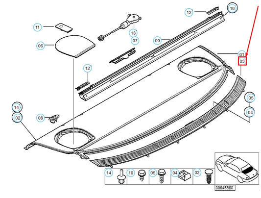 NEW BMW 3 E46 SEDAN REAR WINDOW SHELF HELLBEIGE VENT GRILLE 51468226493 ORIGINAL