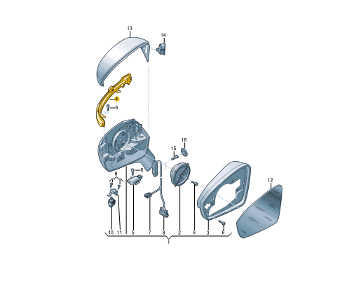 NEW VW ID.4 E21 FRONT RIGHT DOOR MIRROR TURN INDICATOR LHD 11B949102 ORIGINAL