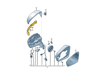 NEW VW ID.4 E21 FRONT RIGHT DOOR MIRROR TURN INDICATOR LHD 11B949102 ORIGINAL