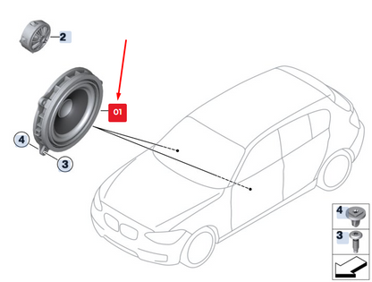 new bmw x2 f39 front door mid-range loudspeaker 65138715686 8715686 original