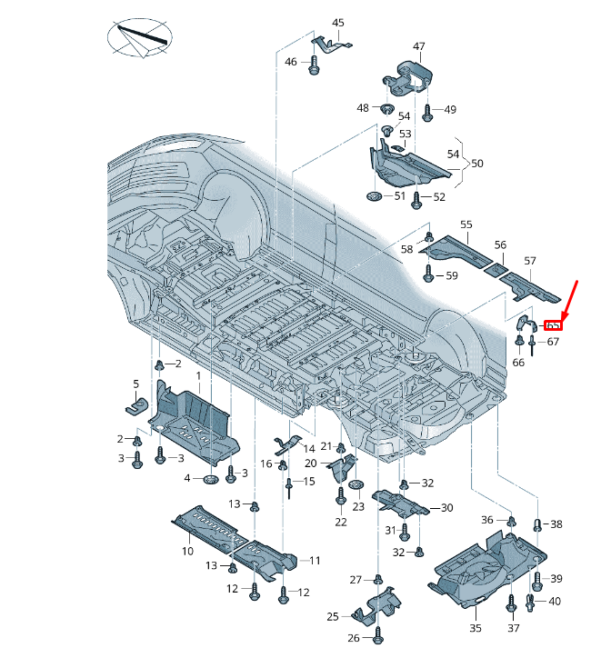 NEW VW TRANSPORTER VI T6 UNDERBODY TRIM LEFT BRACKET 7H0804285C ORIGINAL