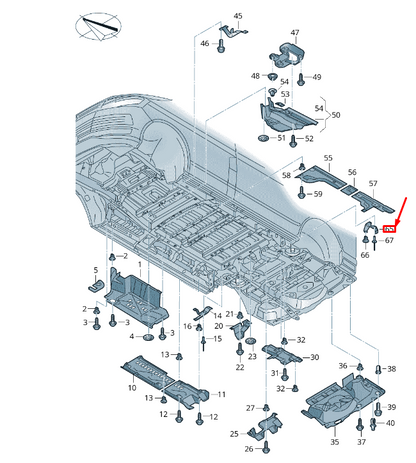 NEW VW TRANSPORTER VI T6 UNDERBODY TRIM LEFT BRACKET 7H0804285C ORIGINAL