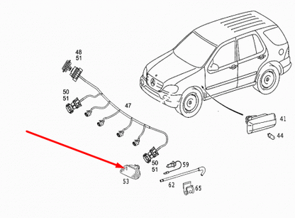 new mercedes-benz m-class w163 front left fog light a1638200328 original