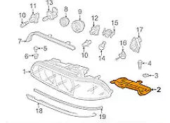 NEW BMW 5 E39 LEFT HEADLIGHT BRACKET 63126904043 6904043 ORIGINAL