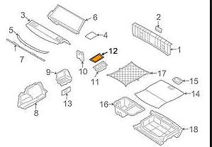 NEW BMW 3 E90 TRUNK FLOOR TRIM PANEL LEFT STORAGE SHELL 51477139049 ORIGINAL