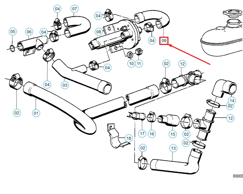 NEW BMW 5 E28 COOLING SYSTEM WATER HOSE ELBOW 11631272626 ORIGINAL