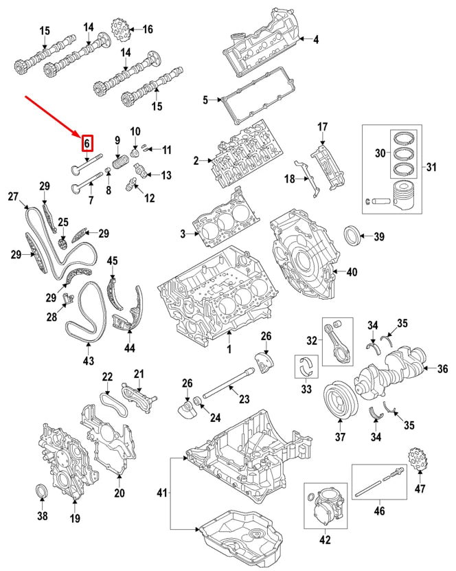 NEW AUDI A4 AVANT B8 ENGINE INTAKE VALVE 059109601G ORIGINAL