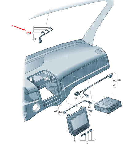 NEW VW TOUAREG 7P MK2 HANDS-FREE DEVICE MICROPHONE RHD 7P2035711