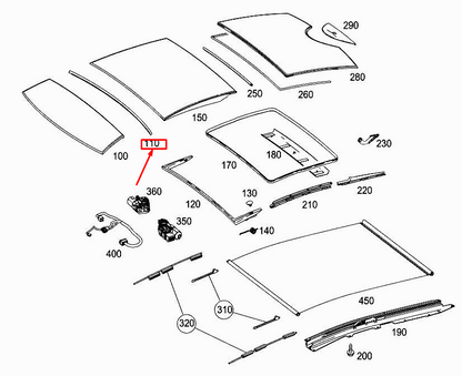 new mercedes-benz e coupe c207 front glass roof sealing a2077830096 original