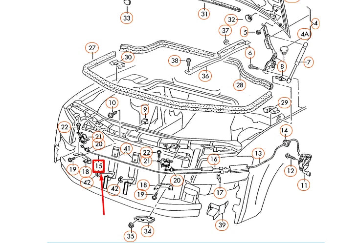NEW AUDI A8 QUATTRO D3 LID LOCK CABLE 4E0823530A ORIGINAL