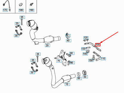 NEW MB AMG GT C190 EXHAUST SYSTEM BOTTOM RIGHT BRACKET A1904920246 ORIGINAL