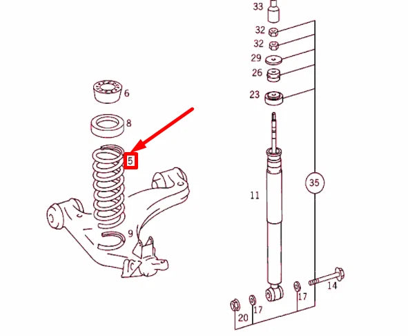 NEW MERCEDES-BENZ C W202 FRONT COIL SPRING A2023212004 ORIGINAL