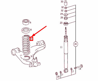 NEW MERCEDES-BENZ C W202 FRONT COIL SPRING A2023212004 ORIGINAL