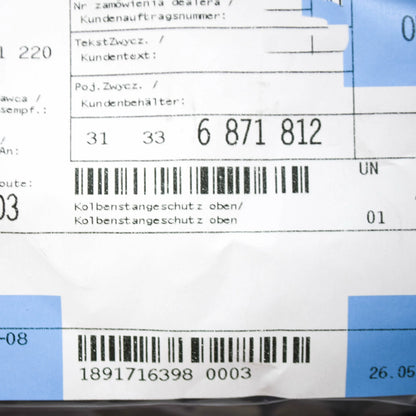 NEW BMW 3 G20 FRONT SUSPENSION STRUT BELLOWS 31336871812 ORIGINAL