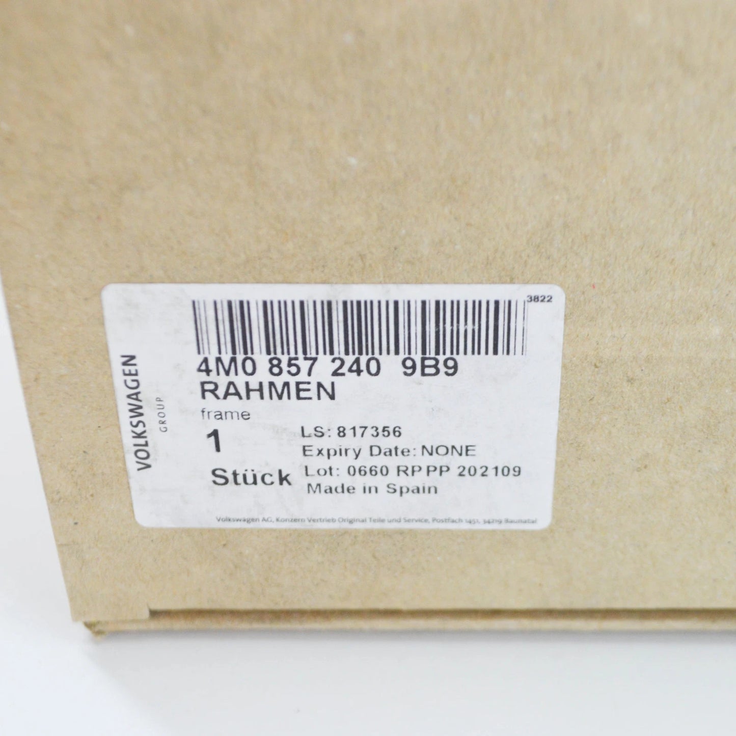 NEW AUDI Q7 4M FRONT RIGHT DOOR MIRROR FRAME 4M08572409B9 ORIGINAL