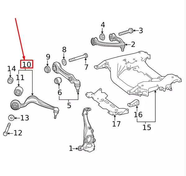 NEW MERCEDES-BENZ S W222 FRONT RIGHT WISHBONE TENSION ARM A2223305302 ORIGINAL