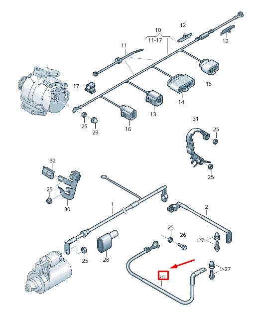 NEW VW SHARAN 7N GEARBOX EARTH LINE 5N0971250AJ