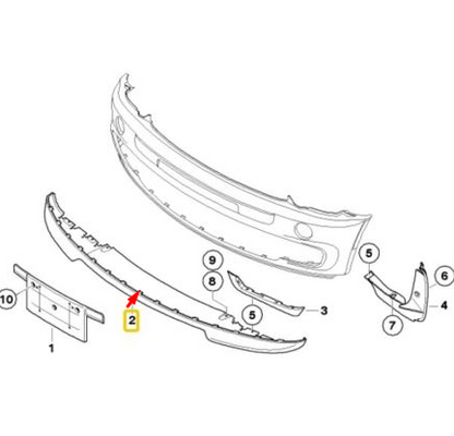 new mini r52 front bumper spoiler 51117182622 original